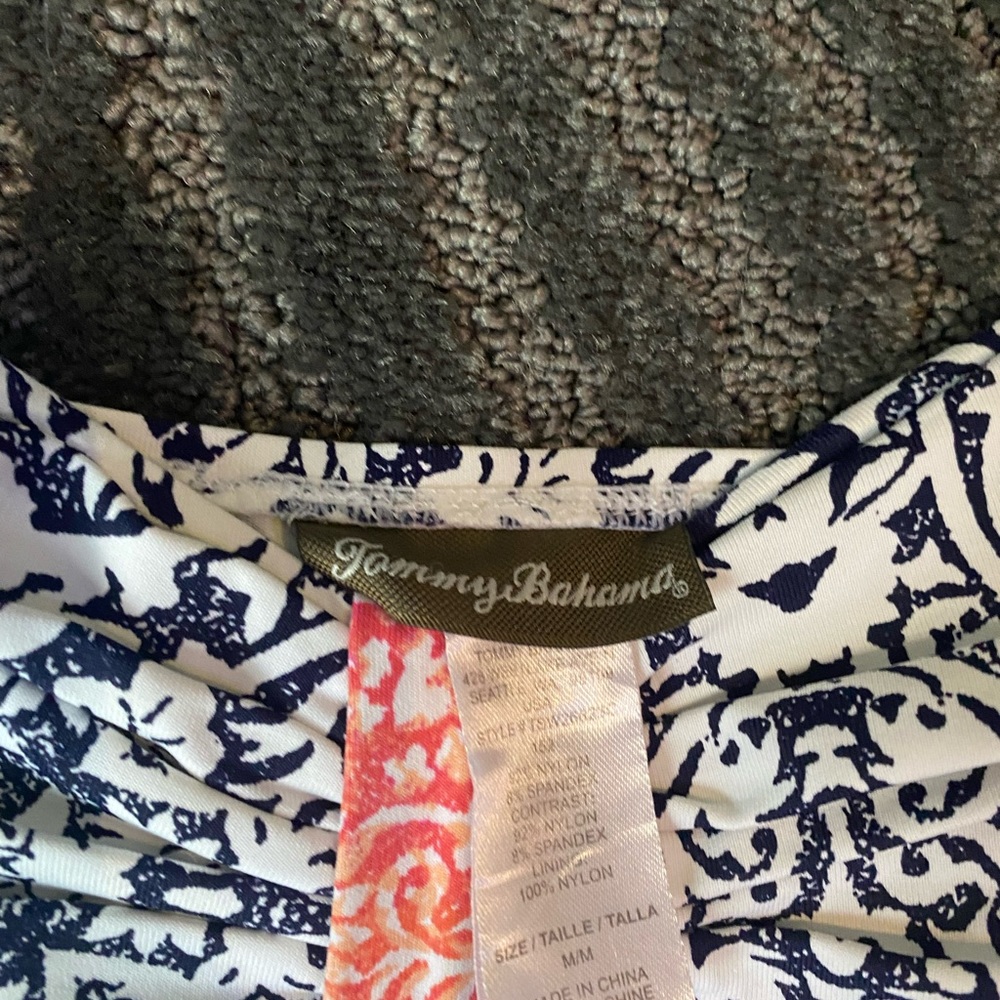 Navy and Coral Tommy Bahama Navy/Coral Medallion Spa Dress Size Medium